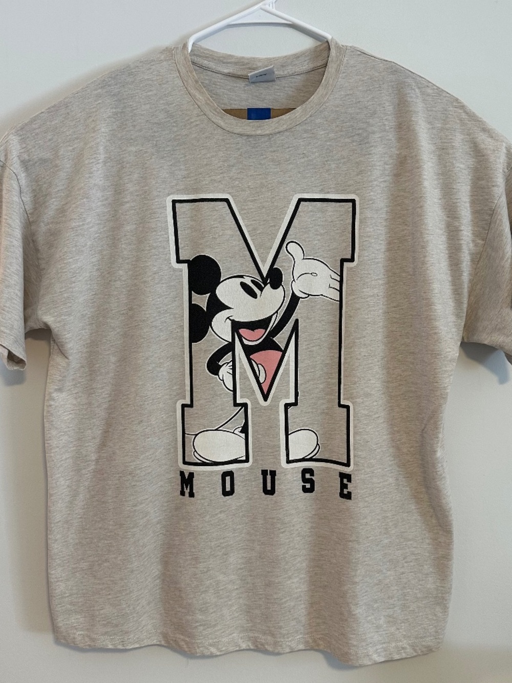 Mickey Mouse Retro Disney M Graphic Print T-Shirt XL Gray Y2K Short Sleeve